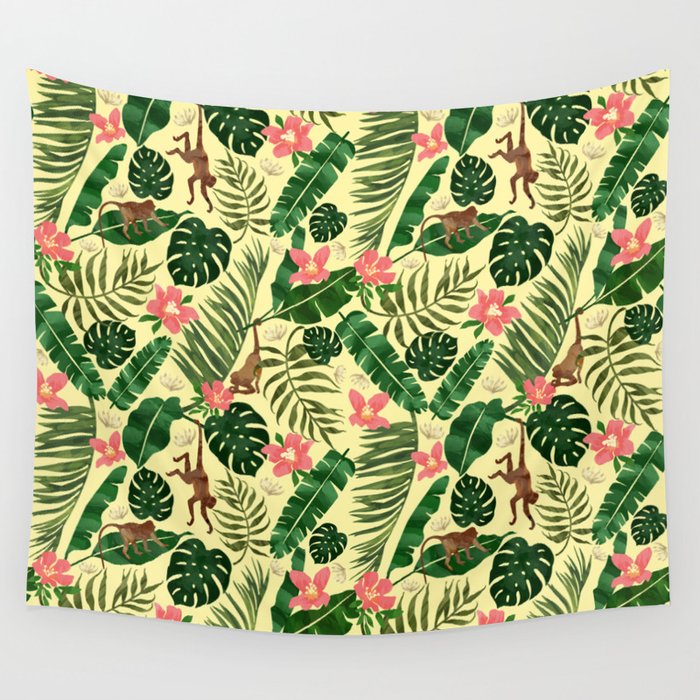Tropical Garden-Yellow Wall Tapestry Gallery Image 4