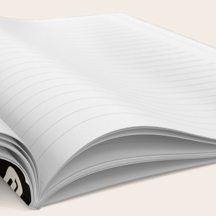 Retro Black & White Smiley Flower Pattern Notebook Gallery Image 2
