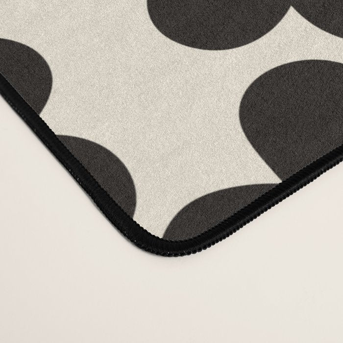 Retro Black & White Smiley Flower Pattern Desk Mat Gallery Image 4