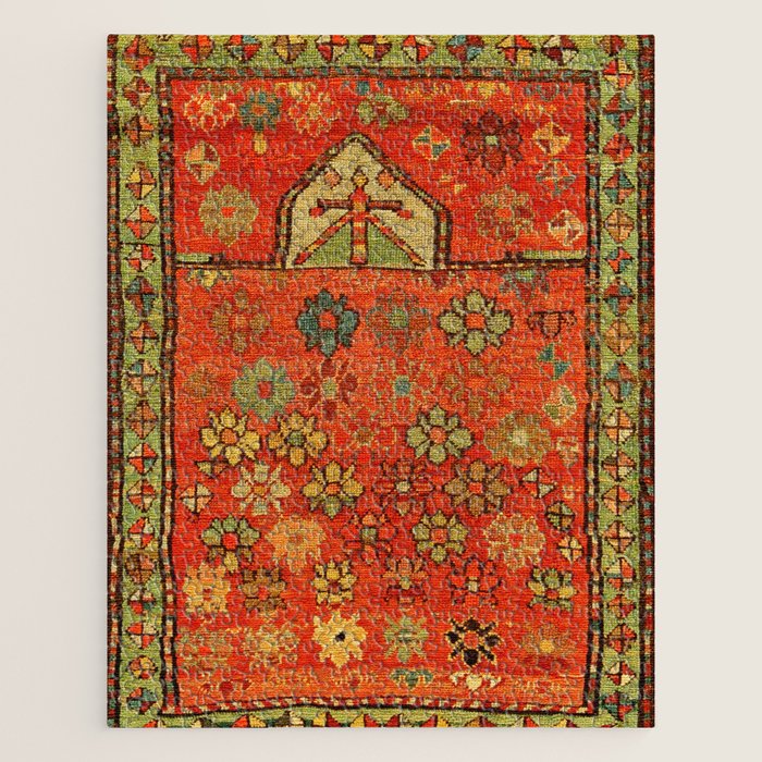 Antique Caucasian Floral Rug Print Jigsaw Puzzle Gallery Image 1