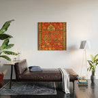 Antique Caucasian Floral Rug Print Wood Wall Art Gallery Image 2