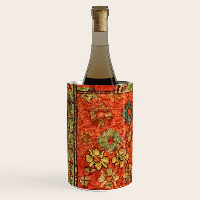 Antique Caucasian Floral Rug Print Wine Chiller Gallery Image 2
