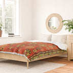 Antique Caucasian Floral Rug Print Duvet Cover Gallery Image 2