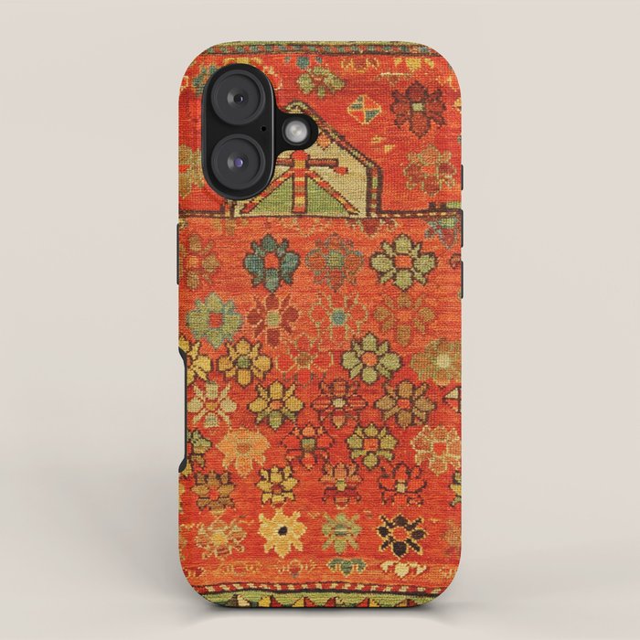 Antique Caucasian Floral Rug Print iPhone Case Gallery Image 1