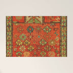 Antique Caucasian Floral Rug Print Welcome Mat Gallery Image 1