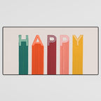 Happy Letters in Retro Colors Desk Mat Gallery Image 3