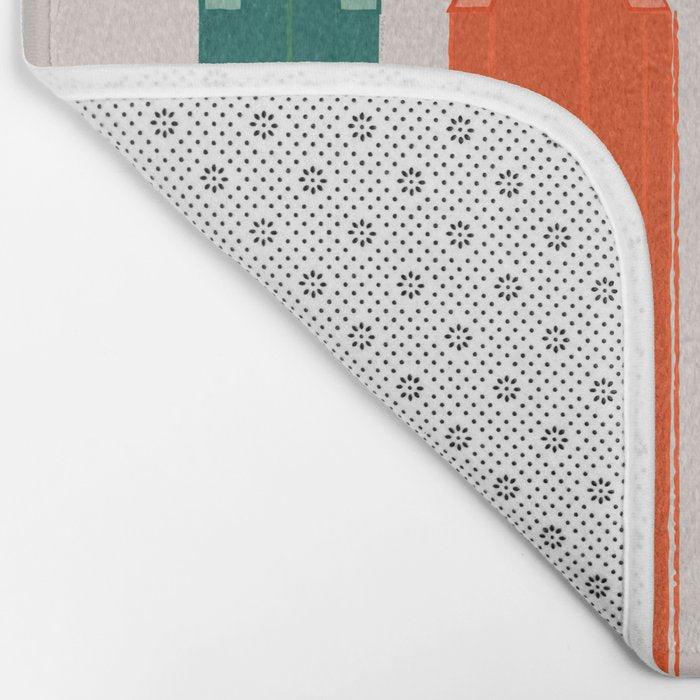 Happy Letters in Retro Colors Bath Mat Gallery Image 2