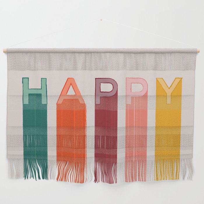 Happy Letters in Retro Colors Wall Hanging Gallery Image 1