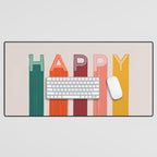 Happy Letters in Retro Colors Desk Mat Gallery Image 1