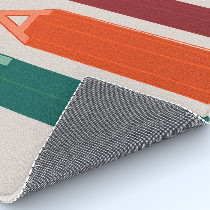Happy Letters in Retro Colors Rug Gallery Image 4