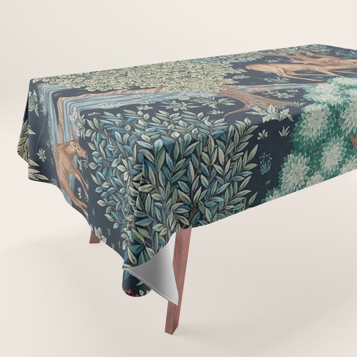 William Morris The Brook Indigo Tapestry Blue Tablecloth Gallery Image 1