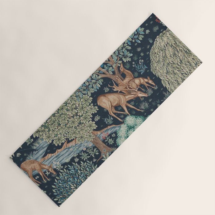 William Morris The Brook Indigo Tapestry Blue Yoga Mat Gallery Image 1