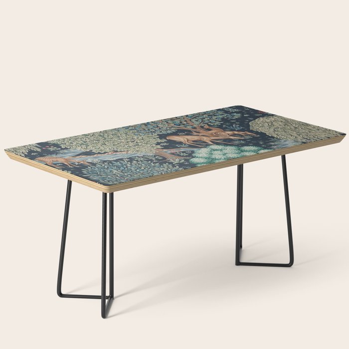 William Morris The Brook Indigo Tapestry Blue Coffee Table Gallery Image 1