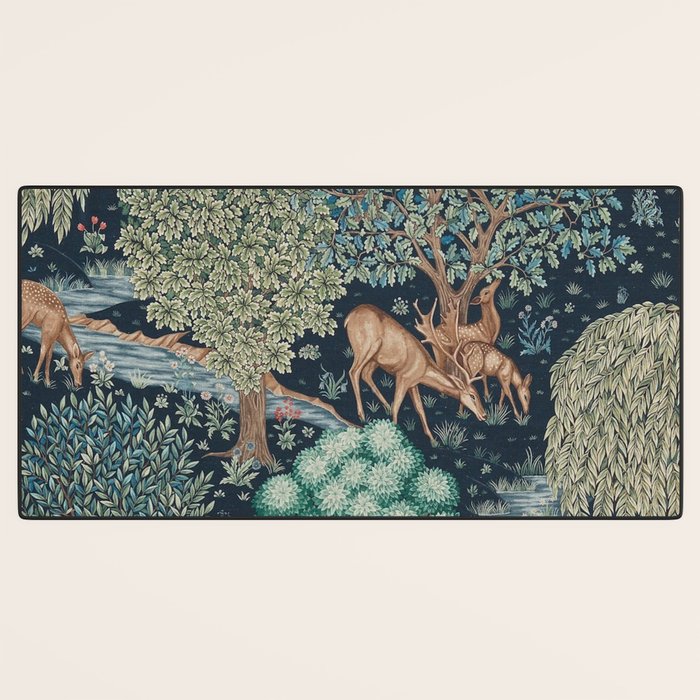 William Morris The Brook Indigo Tapestry Blue Desk Mat Gallery Image 3