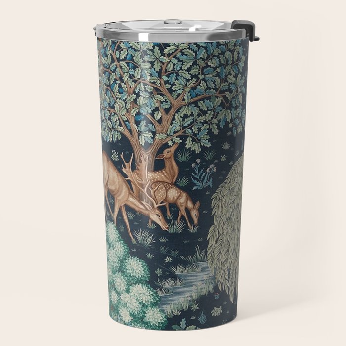 William Morris The Brook Indigo Tapestry Blue Travel Mug Gallery Image 2