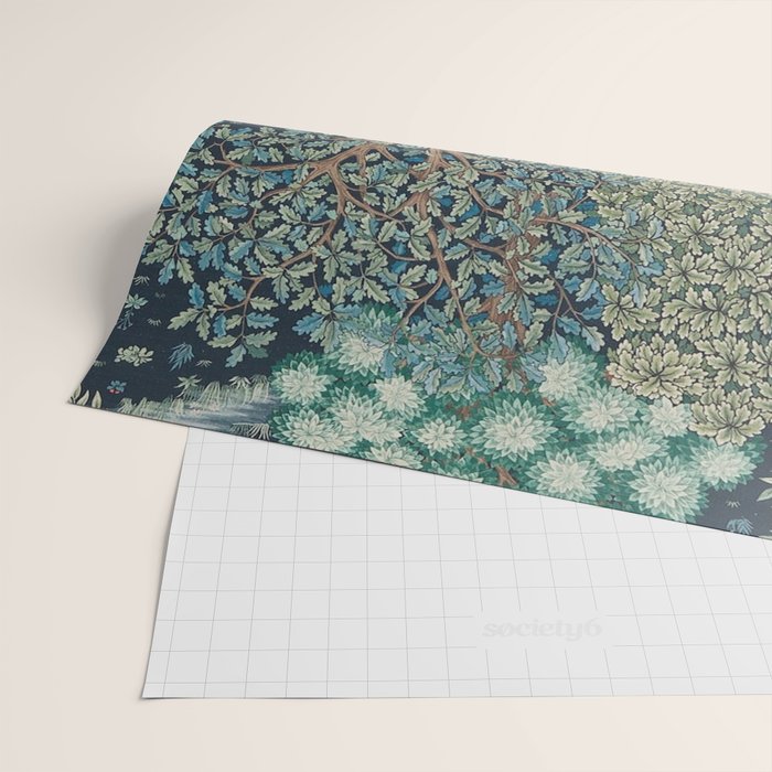 William Morris The Brook Indigo Tapestry Blue Wrapping Paper Gallery Image 2