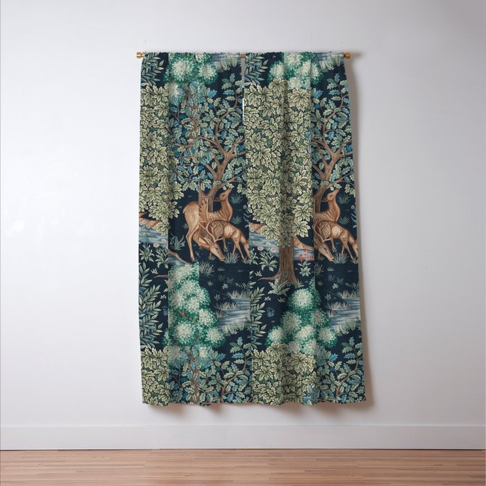 William Morris The Brook Indigo Tapestry Blue Window Curtain Gallery Image 3