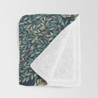 William Morris The Brook Indigo Tapestry Blue Throw Blanket Gallery Image 3