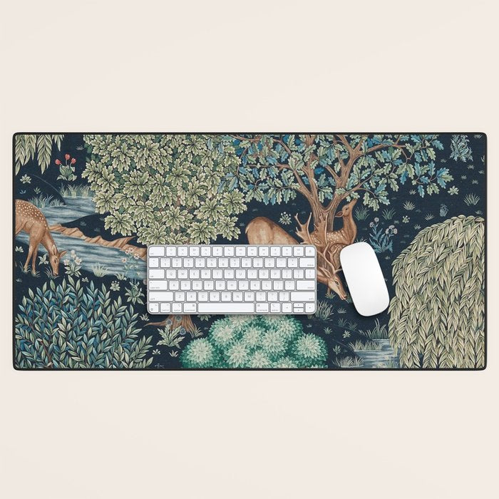 William Morris The Brook Indigo Tapestry Blue Desk Mat Gallery Image 1