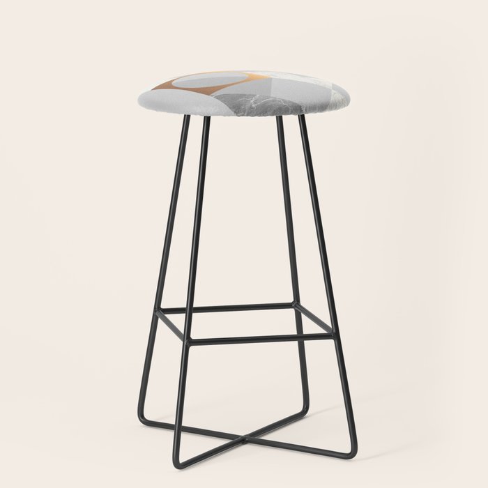 Marble Geometric Grey Stool Gallery Image 1