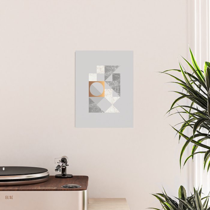 Marble Geometric Grey Poster Gallery Image 2