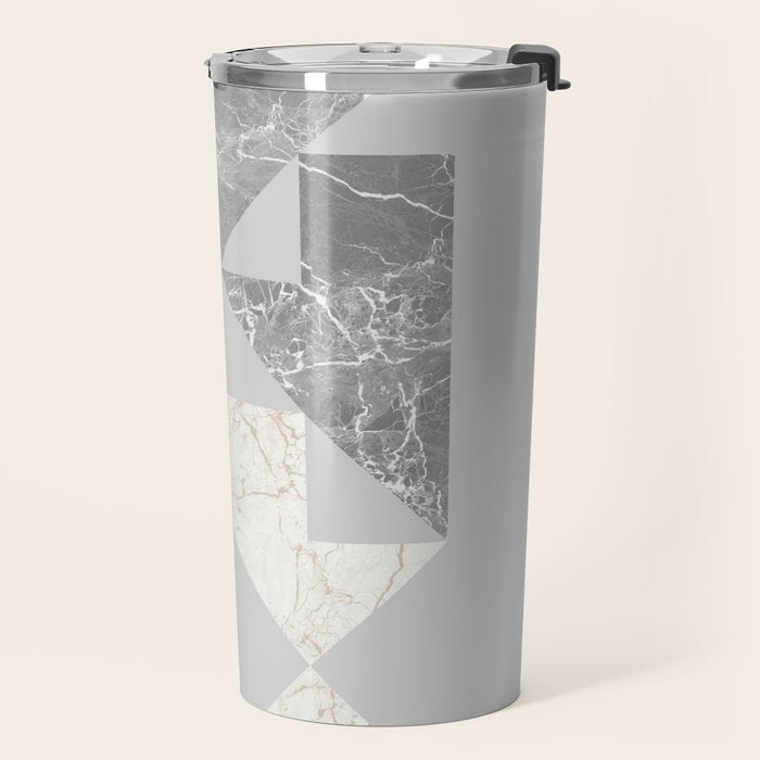 Marble Geometric Grey Travel Mug Gallery Image 2