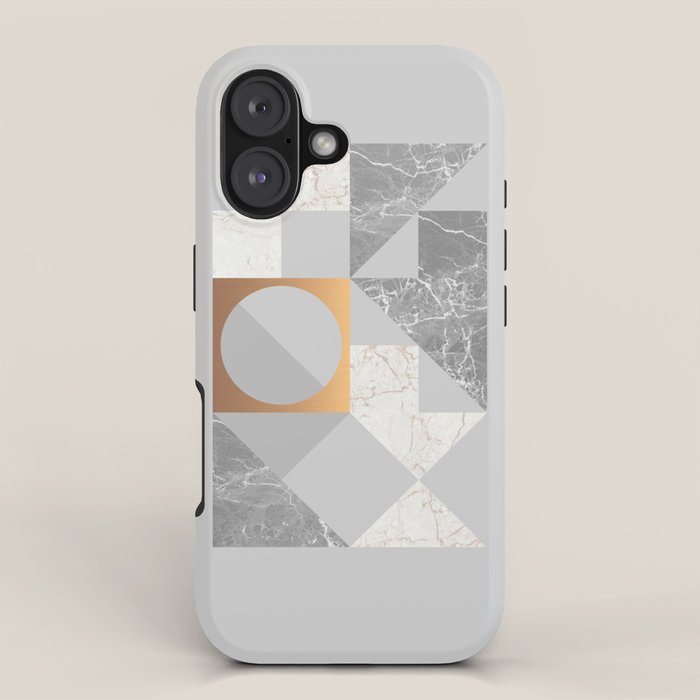 Marble Geometric Grey iPhone Case Gallery Image 1