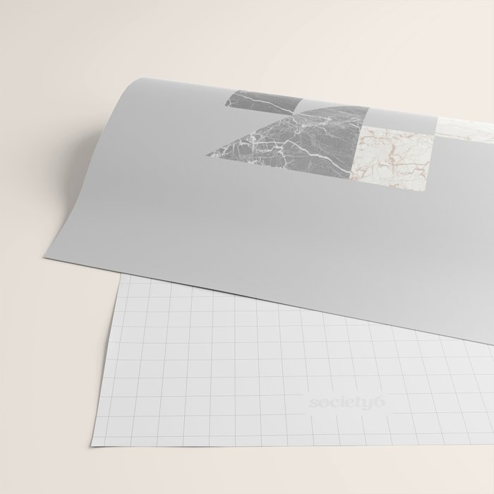 Marble Geometric Grey Wrapping Paper Gallery Image 2