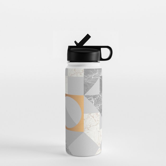 Marble Geometric Grey Water Bottle Gallery Image 1