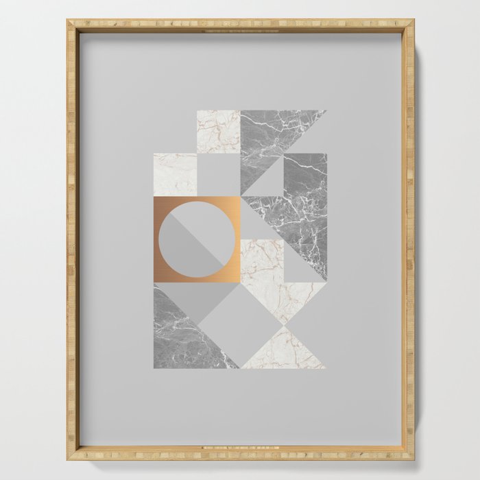 Marble Geometric Grey Serving Tray Gallery Image 1