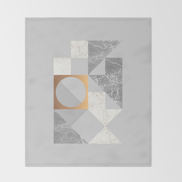 Marble Geometric Grey Throw Blanket Gallery Image 2