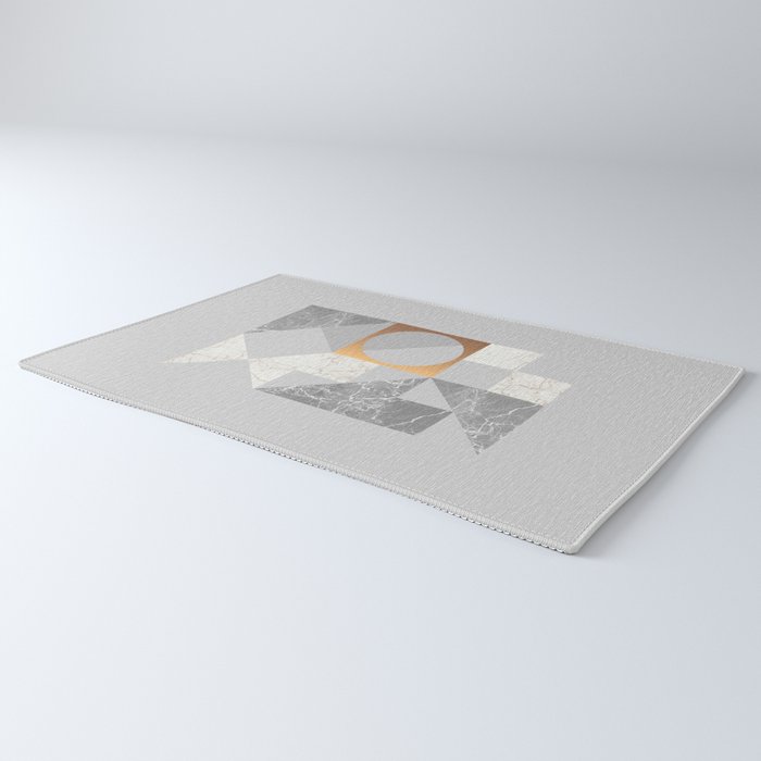 Marble Geometric Grey Rug Gallery Image 3