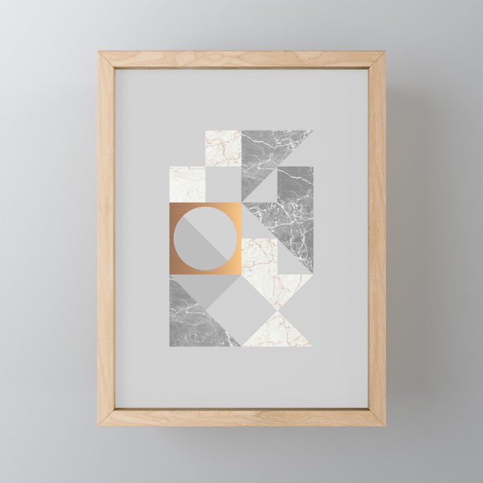 Marble Geometric Grey Mini Art Print Gallery Image 1