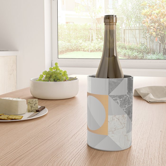 Marble Geometric Grey Wine Chiller Gallery Image 4