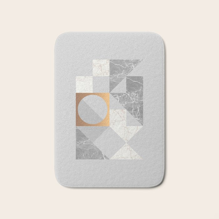 Marble Geometric Grey Bath Mat Gallery Image 1