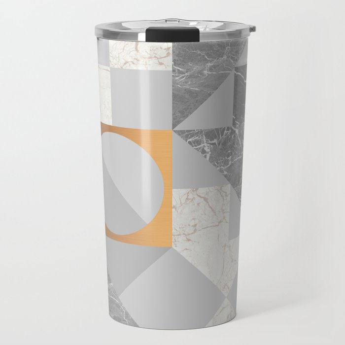 Marble Geometric Grey Travel Mug Gallery Image 1