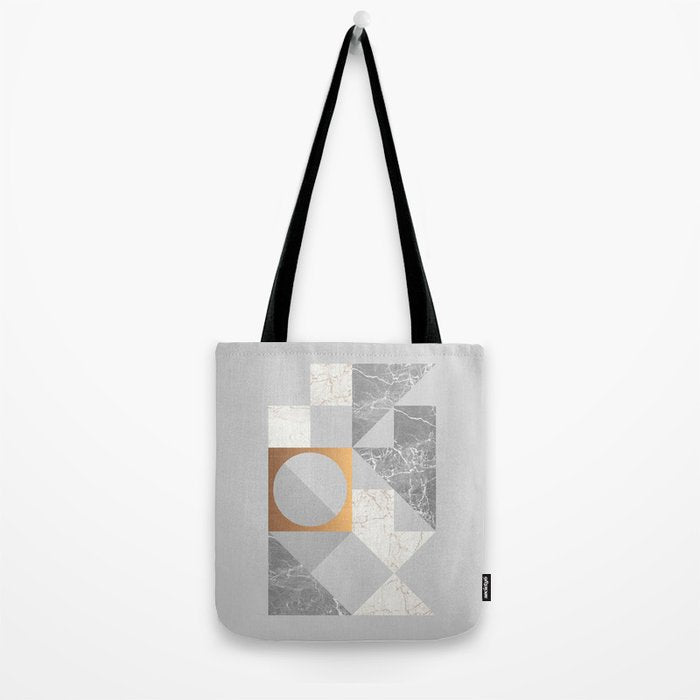 Marble Geometric Grey Tote Bag Gallery Image 2