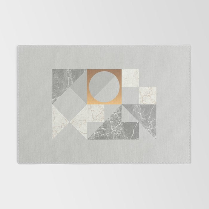 Marble Geometric Grey Rug Gallery Image 2