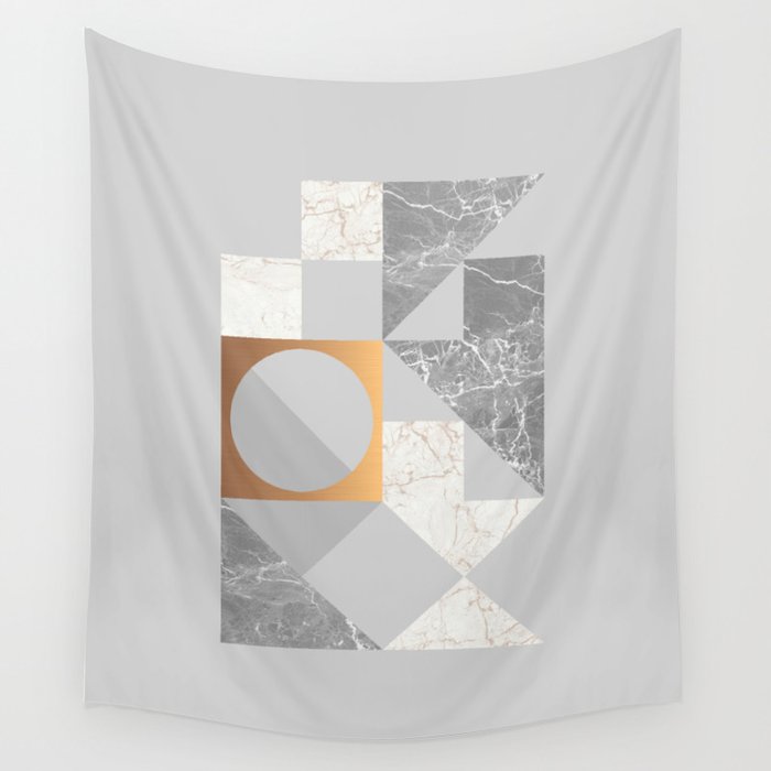 Marble Geometric Grey Wall Tapestry Gallery Image 4