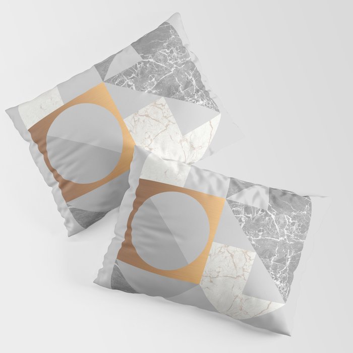 Marble Geometric Grey Pillow Sham Gallery Image 3