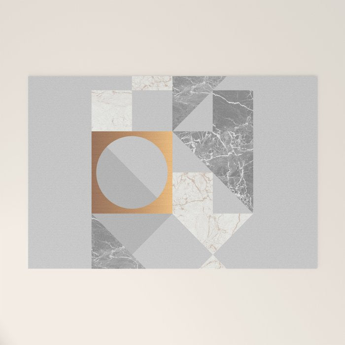 Marble Geometric Grey Welcome Mat Gallery Image 1