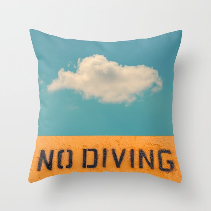 No Diving Throw Pillow Gallery Image 6