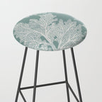 Sea Fan Coral - White on Mint Stool Gallery Image 2