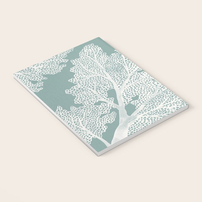 Sea Fan Coral - White on Mint Notebook Gallery Image 3