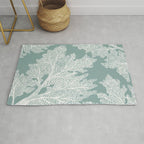 Sea Fan Coral - White on Mint Rug Gallery Image 1