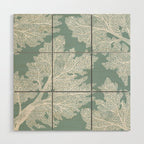 Sea Fan Coral - White on Mint Wood Wall Art Gallery Image 1