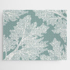Sea Fan Coral - White on Mint Jigsaw Puzzle Gallery Image 1