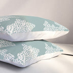 Sea Fan Coral - White on Mint Pillow Sham Gallery Image 3