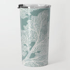 Sea Fan Coral - White on Mint Travel Mug Gallery Image 3
