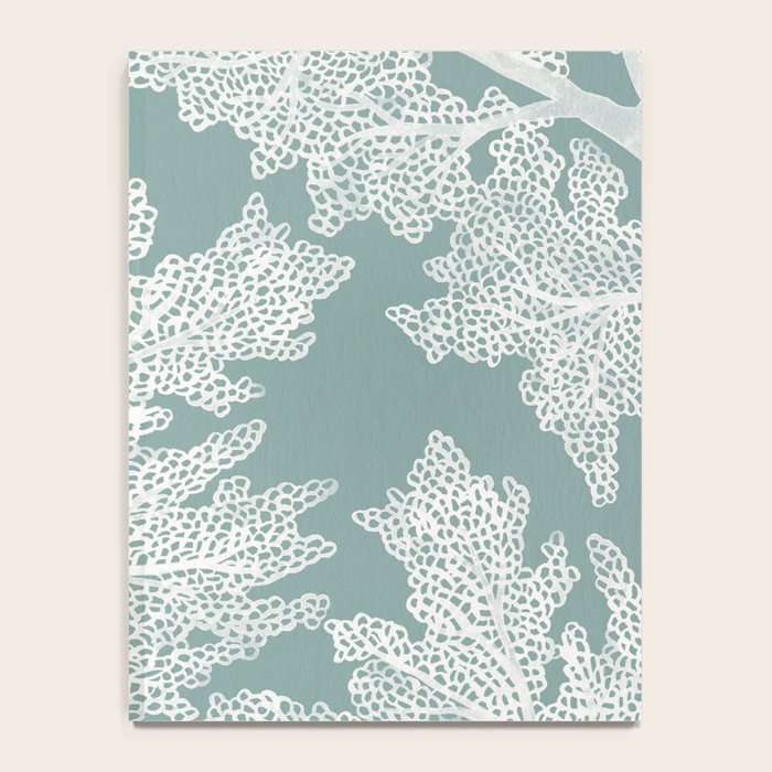 Sea Fan Coral - White on Mint Notebook Gallery Image 4